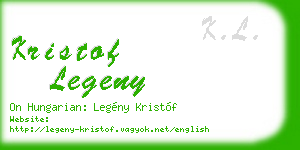 kristof legeny business card