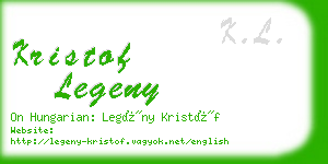 kristof legeny business card